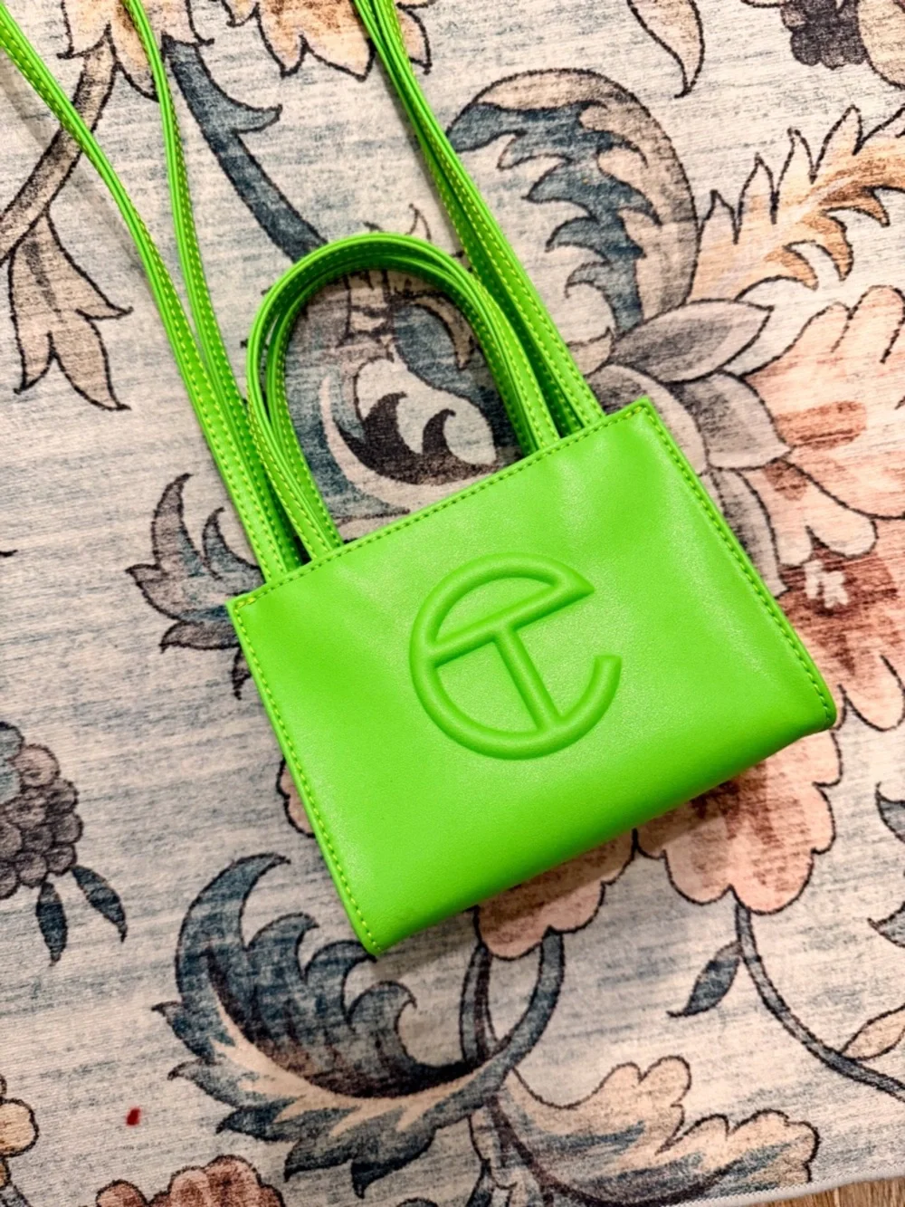 NEW! Mini Telfar Highlighter Green Tote Crossbody Bag - Picture 2 of 6